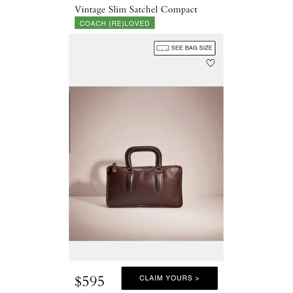 VINTAGE COACH NYC Bonnie Cashin Leather Satchel Slim Bag Mahogany Brown 60s 70s - Picture 16 of 16